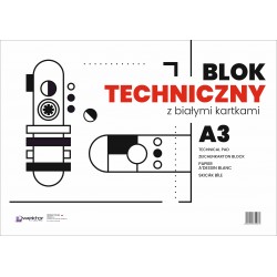 Blok techniczny A3, biały,...