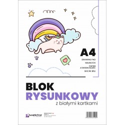 Blok rysunkowy A4, biały,...