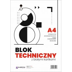 Blok techniczny A4, biały,...